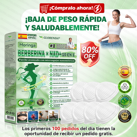 🔥 ¡Solo 10 cajas! 30% de descuento extra. 𝐆𝐋𝐎𝑹𝑬𝑵𝑫𝗔® 𝑴𝒐𝒓𝒊𝒏𝒈𝒂 · 𝑩𝒆𝒓𝒃𝒆𝒓𝒊𝒏𝒆 × 𝑵𝑨𝑫+ 𝑷𝒂𝒓𝒄𝒉𝒆 𝒂𝒗𝒂𝒏𝒛𝒂𝒅𝒐 10-𝒆𝒏-1 : seguro, probado y eficaz para peso, glucosa, digestión y energía.